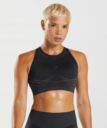 Sujetadores Deportivos Gymshark Apex Seamless Mujer Negras Negras Gris | CO 2152RVD